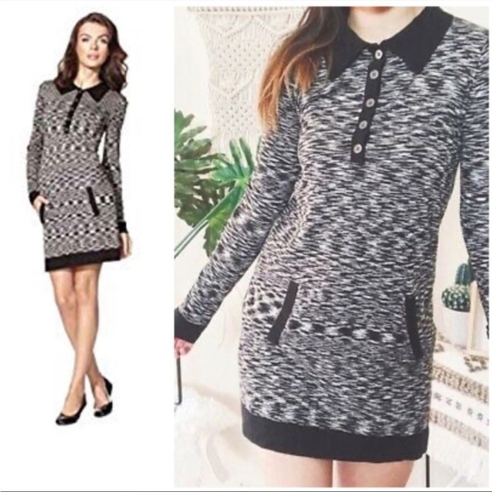 Missoni Black and Grey Polo‎ Sweater Dress Size M